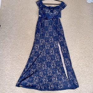 Lace Navy gown  2 PC- SZ 9